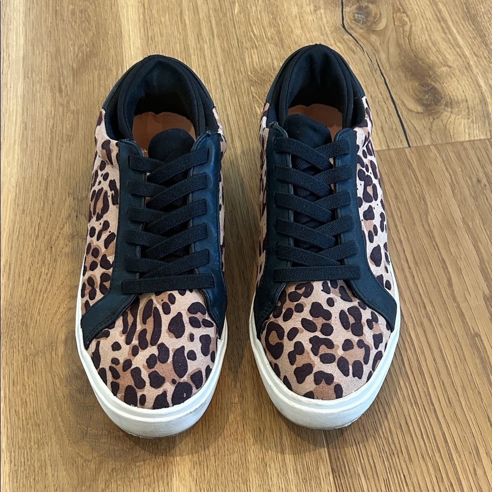 Dr. Scholl's Leopard Print Sneakers - Black and Brown